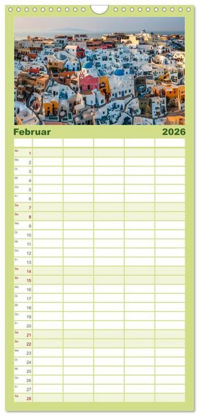 Produktbild: Familienplaner 2026 - Griechische Inseln - Ein Jahr im Mittelmeer mit 5 Spalten (Wandkalender, 21 x 45 cm) CALVENDO