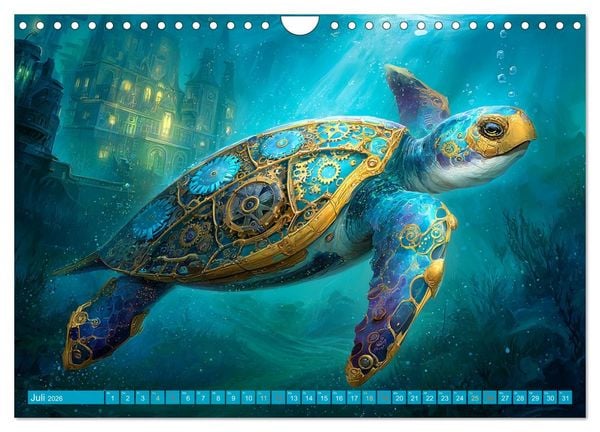 Produktbild: Aqua Mechanica &ndash; Steampunk unter dem Meer (Wandkalender 2026 DIN A4 quer), CALVENDO Monatskalender
