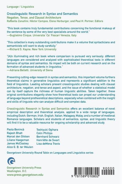 Produktbild: Crosslinguistic Research in Syntax and Semantics