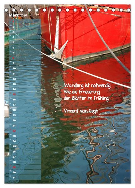 Produktbild: maritim inspiriert / Geburtstagskalender (Tischkalender 2026 DIN A5 hoch), CALVENDO Monatskalender