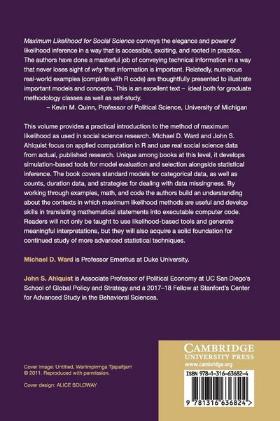 Produktbild: Maximum Likelihood for Social Science
