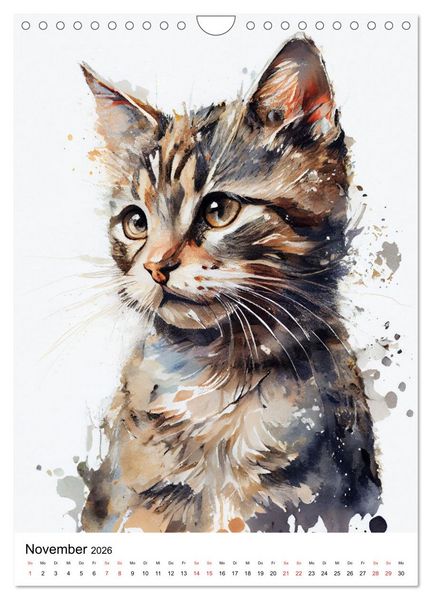 Produktbild: Katzen wie gemalt (Wandkalender 2026 DIN A4 hoch), CALVENDO Monatskalender