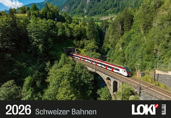 Produktbild: LOKI Kalender Schweizer Bahnen 2026