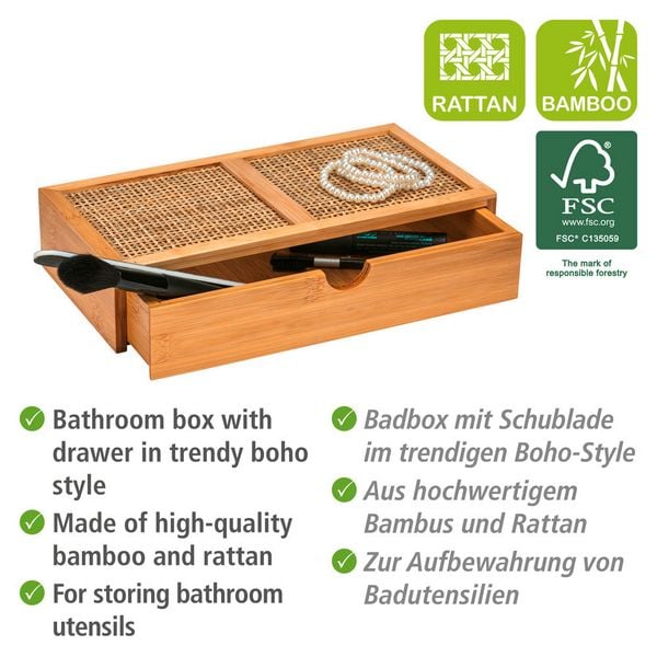 Produktbild: Badbox Mod. Allegre mit Schublade, aus Bambus und Rattan