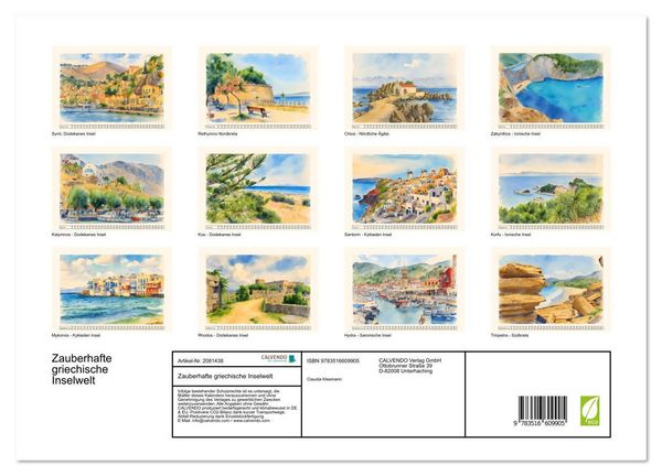 Produktbild: Zauberhafte griechische Inselwelt (Wandkalender 2026 DIN A3 quer), CALVENDO Monatskalender