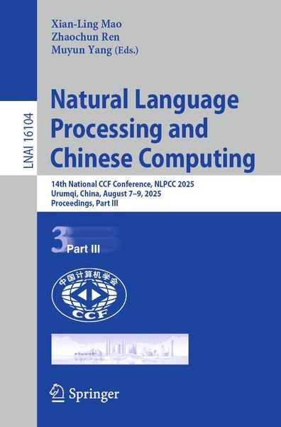 Produktbild: Natural Language Processing and Chinese Computing