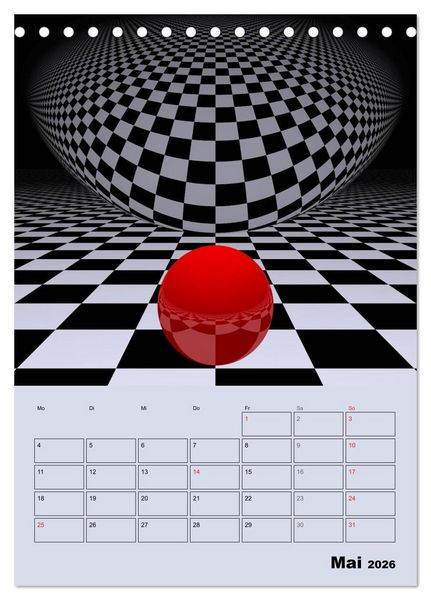 Produktbild: OpArt und mehr (Tischkalender 2026 DIN A5 hoch), CALVENDO Monatskalender