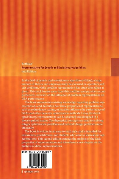 Produktbild: Representations for Genetic and Evolutionary Algorithms