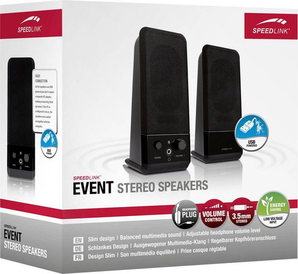 Produktbild: SPEEDLINK EVENT Stereo Speakers, black