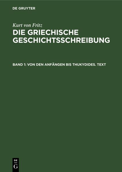 Produktbild: Von den Anf&auml;ngen bis Thukydides. Text