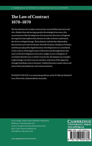 Produktbild: The Law of Contract 1670-1870