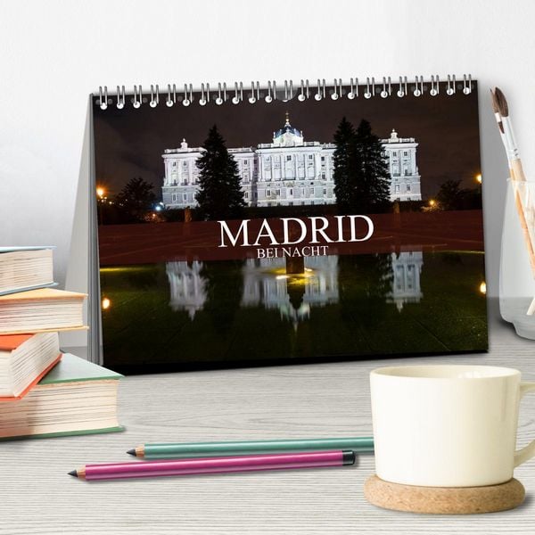 Produktbild: Madrid bei Nacht (Tischkalender 2026 DIN A5 quer), CALVENDO Monatskalender