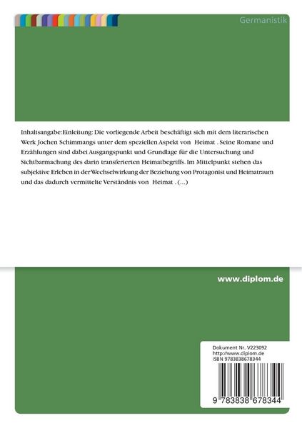 Produktbild: "Heimat" im Werk Jochen Schimmangs