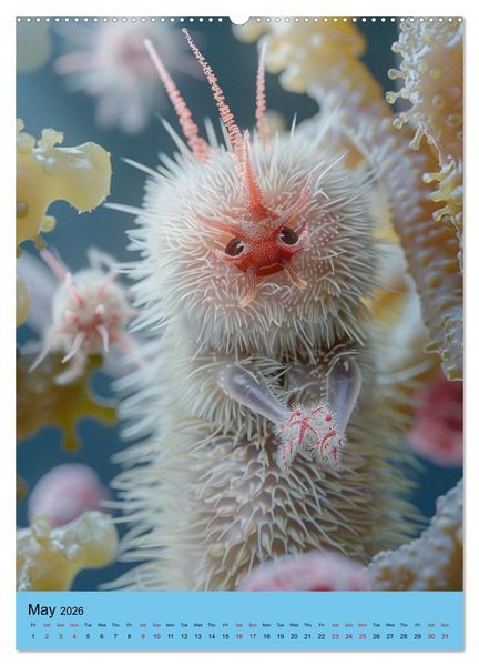 Produktbild: Microbial Cuteness (High Quality Premium Wall Calendar 2026 DIN A2 portrait),CALVENDO 12 Month Wall Calendar