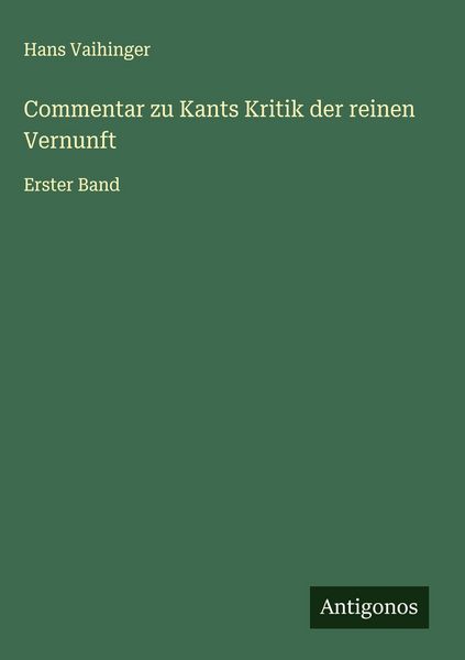 Produktbild: Commentar zu Kants Kritik der reinen Vernunft