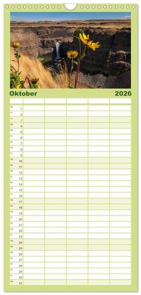 Produktbild: Familienplaner 2026 - Westw&auml;rts - &Uuml;ber die Rocky Mountains zum Pazifik mit 5 Spalten (Wandkalender, 21 x 45 cm) CALVENDO