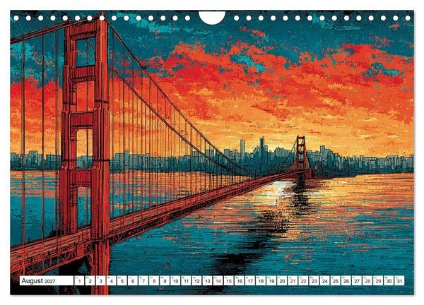 Produktbild: Die Golden Gate Bridge - Ikone am Pazifik (Wandkalender 2027 DIN A4 quer), CALVENDO Monatskalender