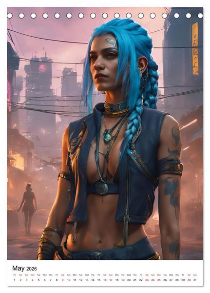 Produktbild: The Witches of Cyberpunk City (Desk Calendar 2026 DIN A5 portrait), CALVENDO 12 Month DeskCalendar
