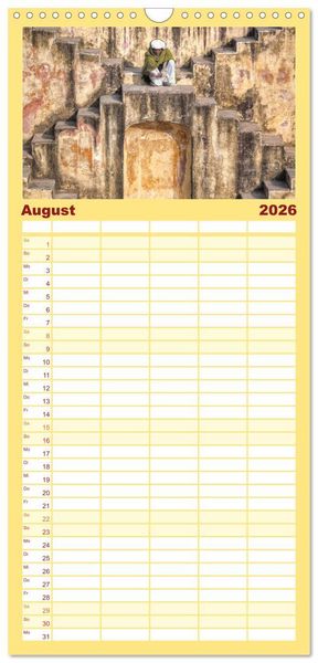 Produktbild: Familienplaner 2026 - Indiens Gesichter mit 5 Spalten (Wandkalender, 21 x 45 cm) CALVENDO