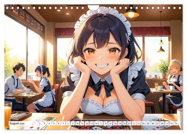 Produktbild: Manga Caf&eacute; Tr&auml;ume - Kawaii Anime-Kalender voller s&uuml;&szlig;er Momente (Wandkalender 2026 DIN A4 quer), CALVENDO Monatskalender