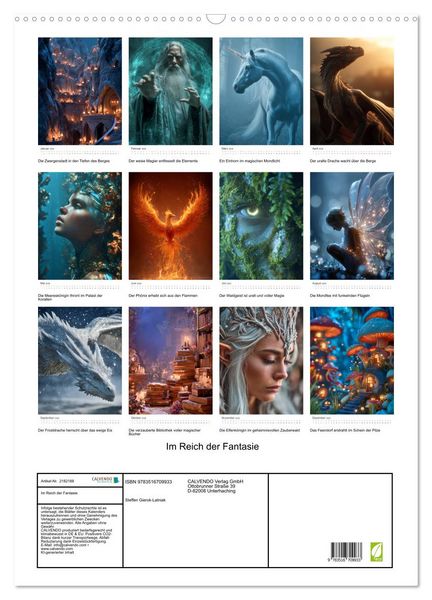 Produktbild: Im Reich der Fantasie (Wandkalender 2026 DIN A2 hoch), CALVENDO Monatskalender
