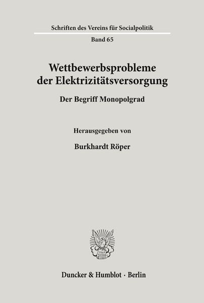Produktbild: Wettbewerbsprobleme der Elektrizit&auml;tsversorgung.