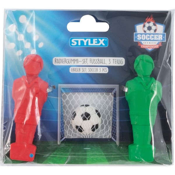 Produktbild: STYLEX Radiergummi-Set Fu&szlig;ball Kollektion 3-teilig