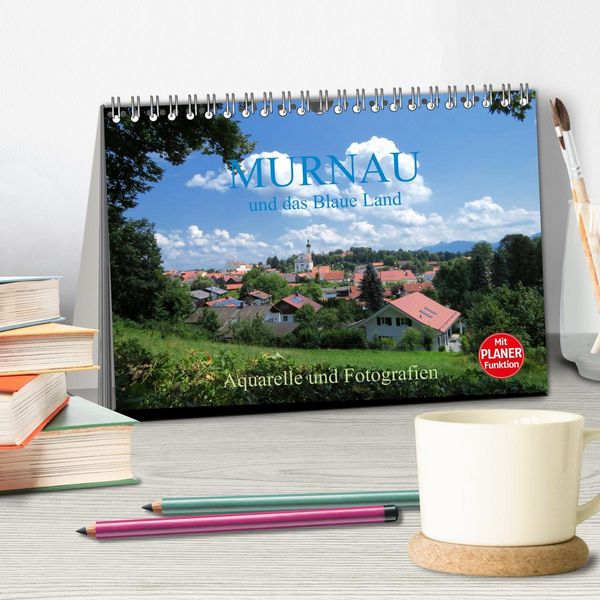Produktbild: Murnau und das Blaue Land - Aquarelle und Fotografien (Tischkalender 2026 DIN A5 quer), CALVENDO Monatskalender