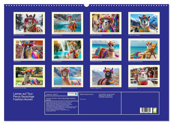 Produktbild: Lamas auf Tour. Perus flauschige Fashion-Ikonen (Wandkalender 2026 DIN A2 quer), CALVENDO Monatskalender