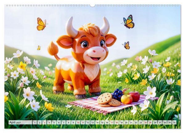 Produktbild: Kinder‑Sternzeichen - Fr&ouml;hlicher und bunter Kalender (hochwertiger Premium Wandkalender 2027 DIN A2 quer), Kunstdruck in Hochglanz
