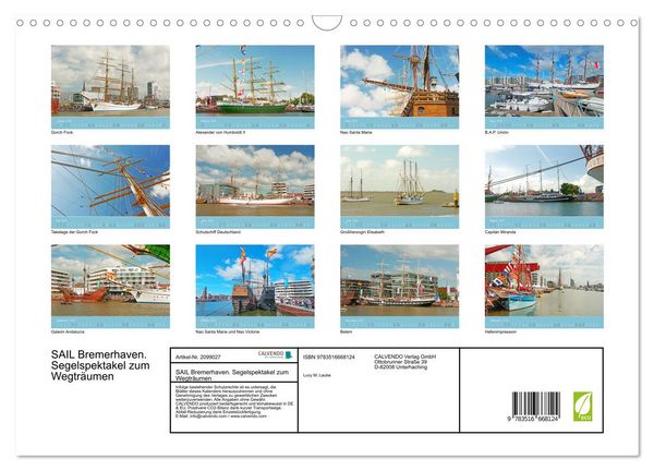 Produktbild: SAIL Bremerhaven. Segelspektakel zum Wegtr&auml;umen (Wandkalender 2026 DIN A3 quer), CALVENDO Monatskalender