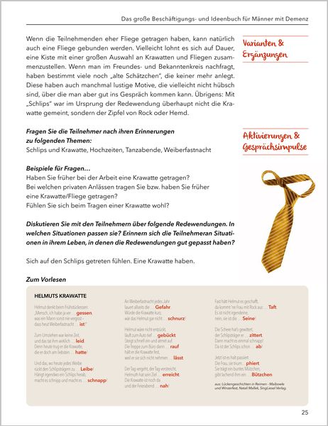 Produktbild: Das gro&szlig;e Besch&auml;ftigungs- und Ideenbuch f&uuml;r M&auml;nner mit Demenz