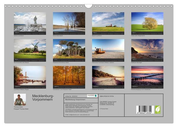 Produktbild: Mecklenburg-Vorpommern (Wandkalender 2026 DIN A3 quer), CALVENDO Monatskalender