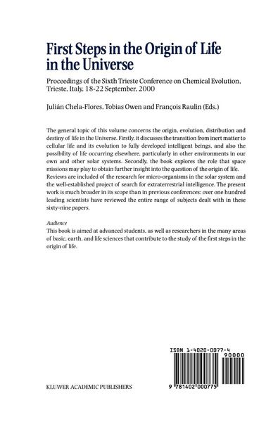 Produktbild: First Steps in the Origin of Life in the Universe