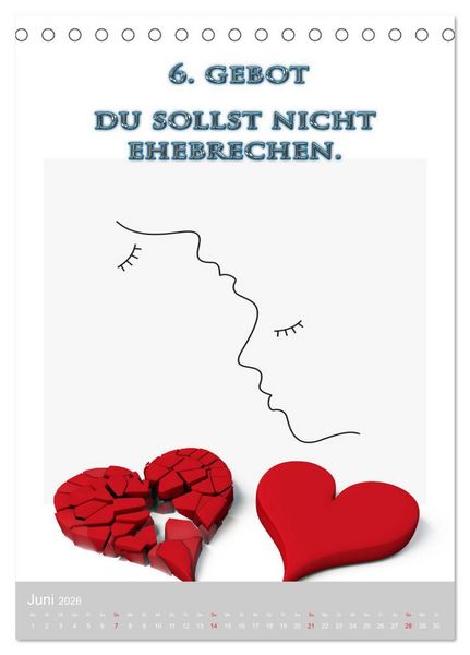 Produktbild: GOTTES 10 GEBOTE (Tischkalender 2026 DIN A5 hoch), CALVENDO Monatskalender