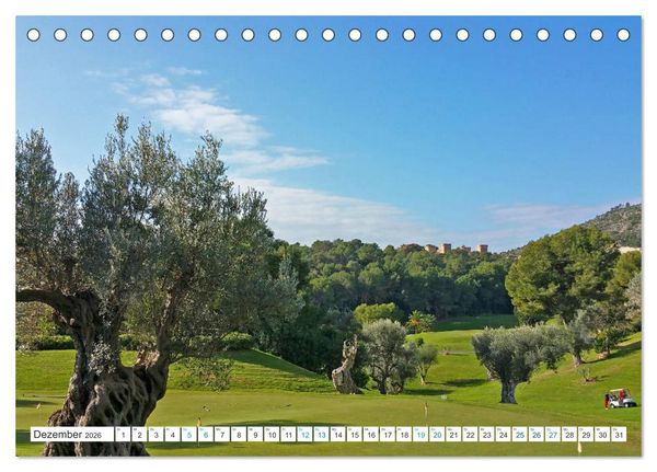 Produktbild: Mediterrane Golfpl&auml;tze - Spanien, Portugal, Mallorca (Tischkalender 2026 DIN A5 quer), CALVENDO Monatskalender