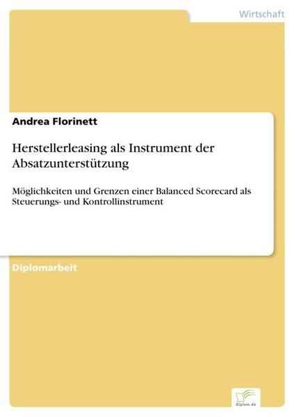 Produktbild: Herstellerleasing als Instrument der Absatzunterst&uuml;tzung