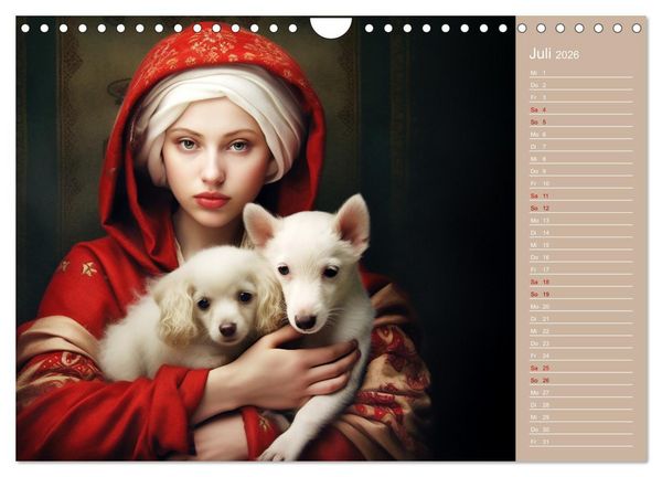 Produktbild: Dame mit Hund (Wandkalender 2026 DIN A4 quer), CALVENDO Monatskalender