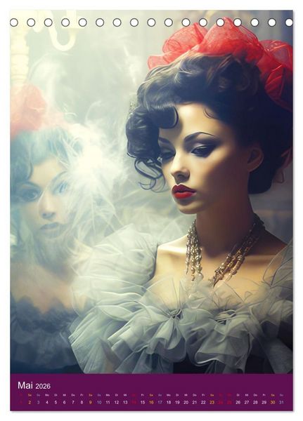 Produktbild: Burlesque T&auml;nzerinnen - Verf&uuml;hrerischer Tanz (Tischkalender 2026 DIN A5 hoch), CALVENDO Monatskalender