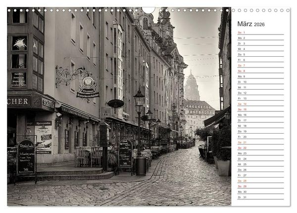 Produktbild: Dresden Schwarz-Wei&szlig; (Wandkalender 2026 DIN A3 quer), CALVENDO Monatskalender