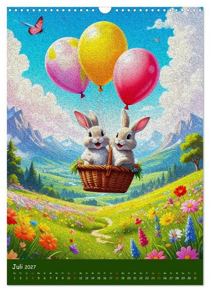 Produktbild: Osterhasen im Jahreskreis 12 Monate Hasenquatsch (Wandkalender 2027 DIN A3 hoch), CALVENDO Monatskalender