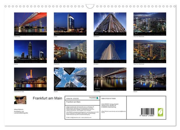 Produktbild: Frankfurt am Main (Wandkalender 2026 DIN A3 quer), CALVENDO Monatskalender