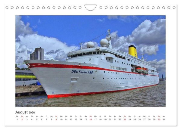 Produktbild: Kreuzfahrtschiffe Kurs Hamburg 2026 (Wandkalender 2026 DIN A4 quer), CALVENDO Monatskalender