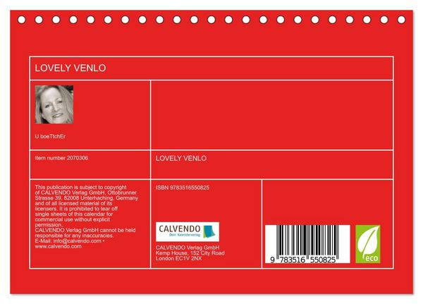 Produktbild: LOVELY VENLO (Desk Calendar 2026 DIN A5 landscape), CALVENDO 12 Month DeskCalendar