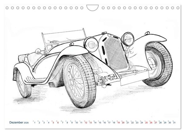 Produktbild: Vintage Sports Cars (Wandkalender 2026 DIN A4 quer), CALVENDO Monatskalender