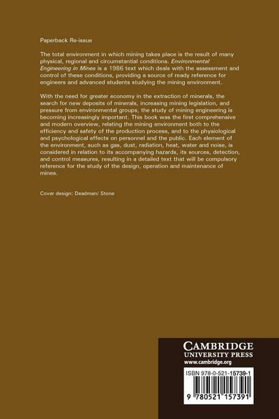 Produktbild: Environmental Engineering in Mines