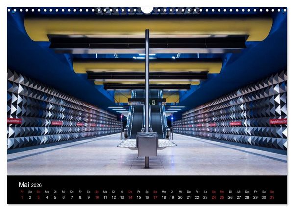 Produktbild: MetroMUC, Stationen im Untergrund M&uuml;nchens (Wandkalender 2026 DIN A3 quer), CALVENDO Monatskalender