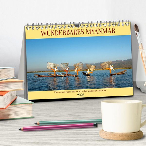 Produktbild: Wunderbares Myanmar (Tischkalender 2026 DIN A5 quer), CALVENDO Monatskalender