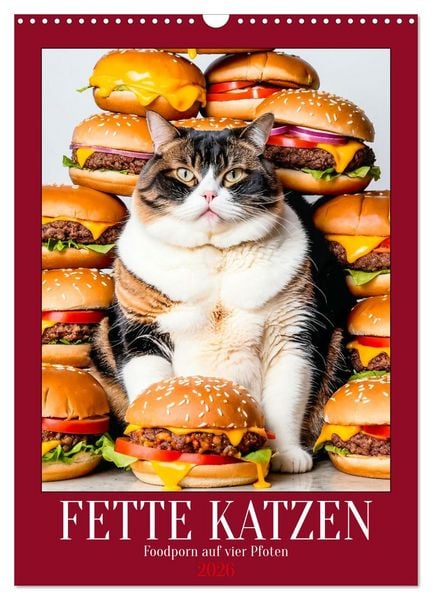 Produktbild: FETTE KATZEN - Foodporn auf vier Pfoten (Wandkalender 2026 DIN A3 hoch), CALVENDO Monatskalender