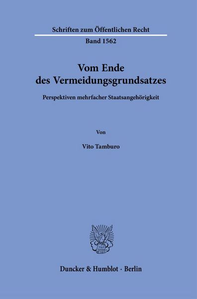 Produktbild: Vom Ende des Vermeidungsgrundsatzes